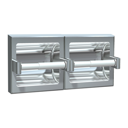 TOILET PAPER DISPENSER, DOUBLE, BRIGHT FINISH – SURFACE MOUNTED