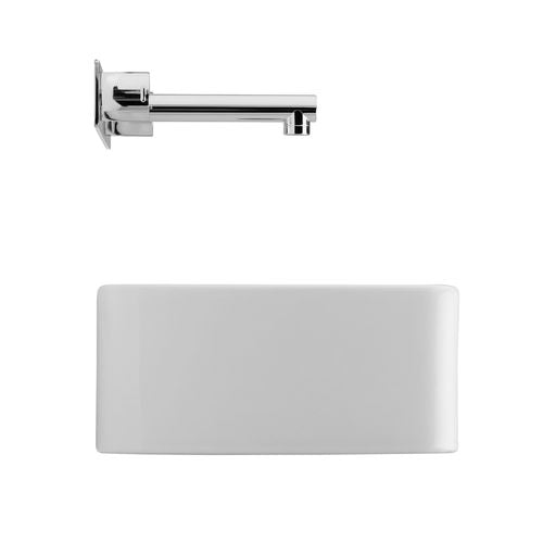 Cube Above Counter Basin 500mm 0 Taphole White