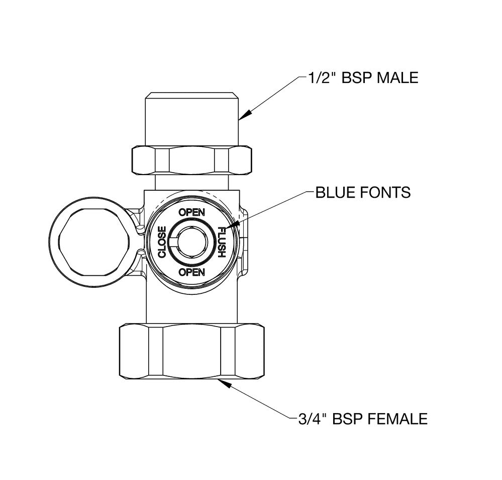 BS Lead Safe™ Isolating Valve for CMV2 Cold Inlet - Blue