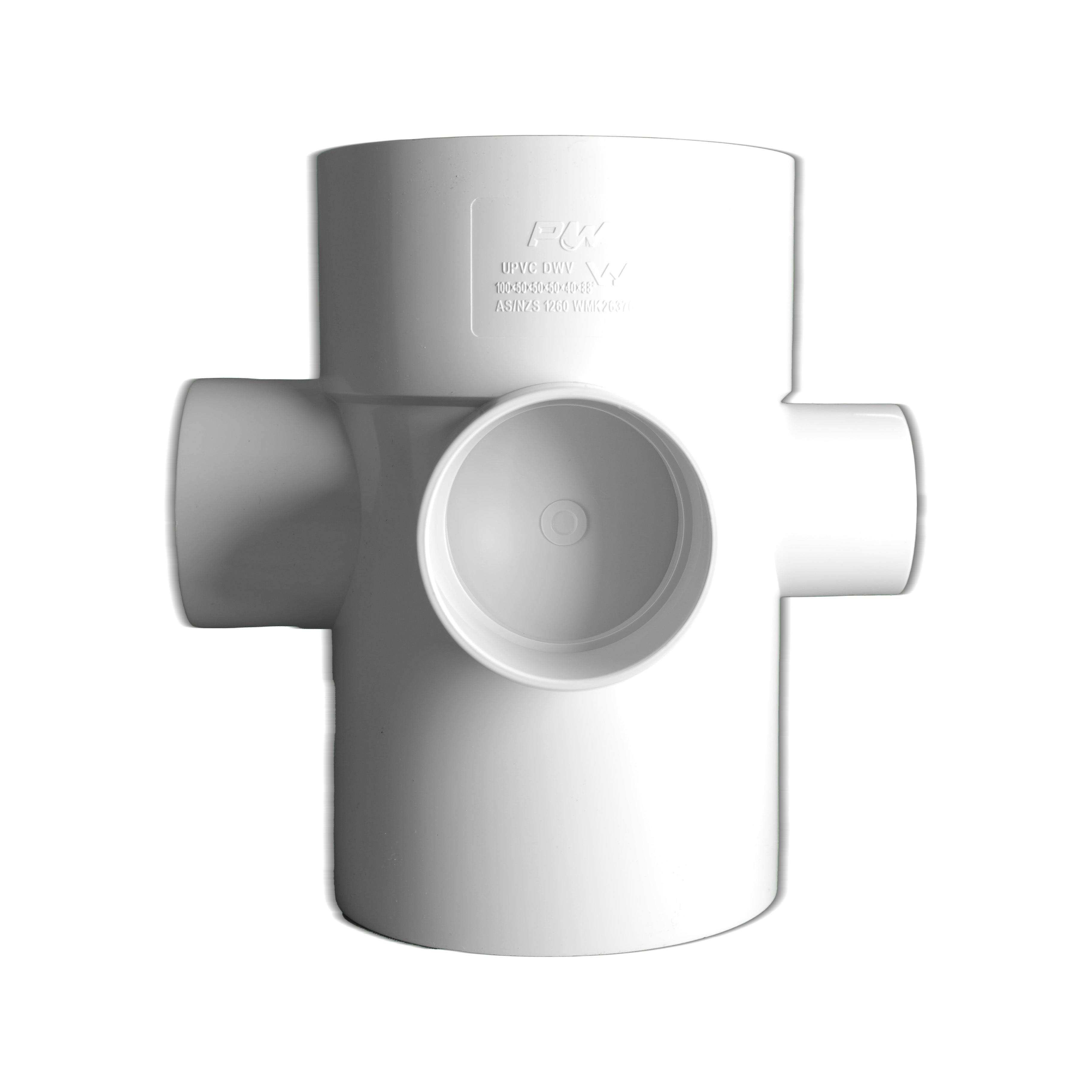 DWV 4 Way Riser Male & Female 80mm x 50mm x 40mm x 40mm x 40mm