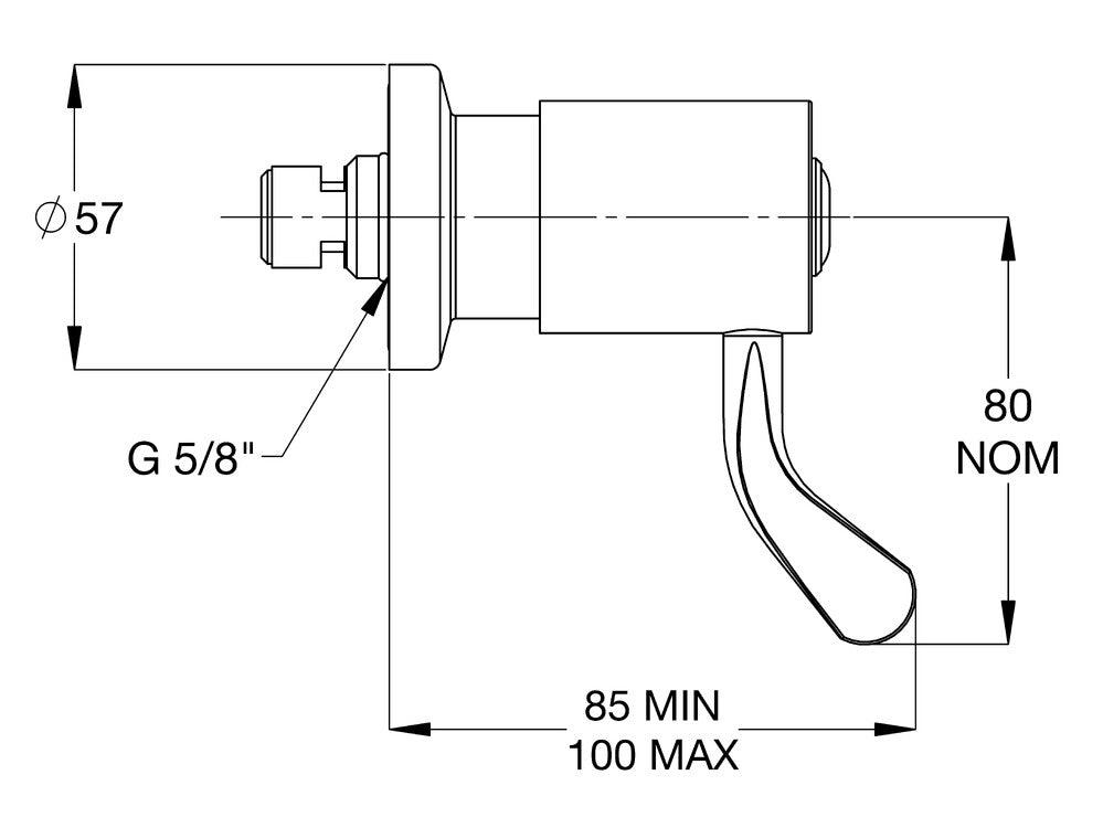 CliniLever® CP-BS Lead Safe™ Hospital Wall Top Assembly 80 C/D Hot