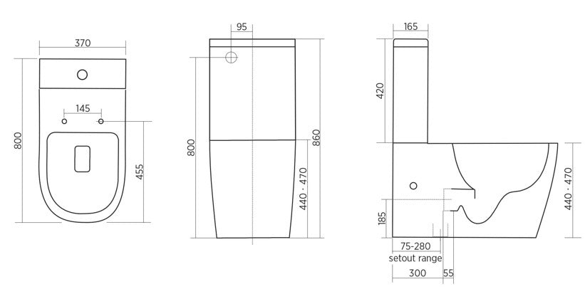 GalvinAssist® Wall Faced, Clean Flush, Easy Care, Accessible Toilet Suite with Blue Seat