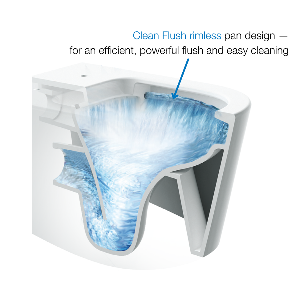 GalvinAssist® Wall Faced, Clean Flush, Easy Care, Toilet Pan with Soft Close Seat