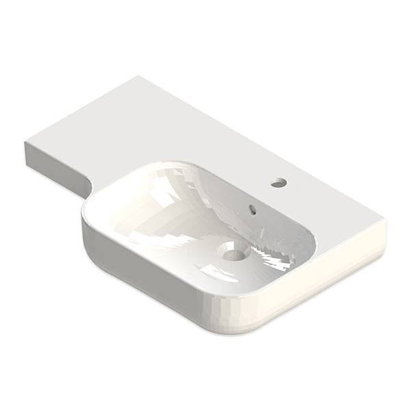 GalvinAssist® 720mm Access Wall Basin 1TH RH Bowl With Overflow White [MTO]