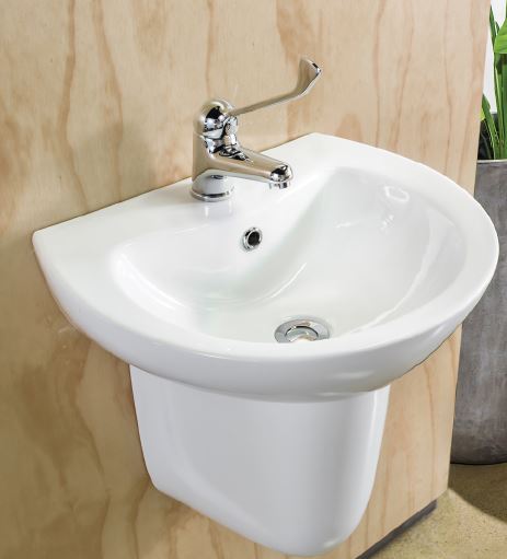 GalvinAssist® 500mm Wall Mount Basin, 1 TH with Overflow