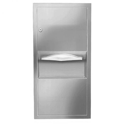 Retro Series Recessed Towel and Waste Receptacle Combination 2 in 1 unit Satin