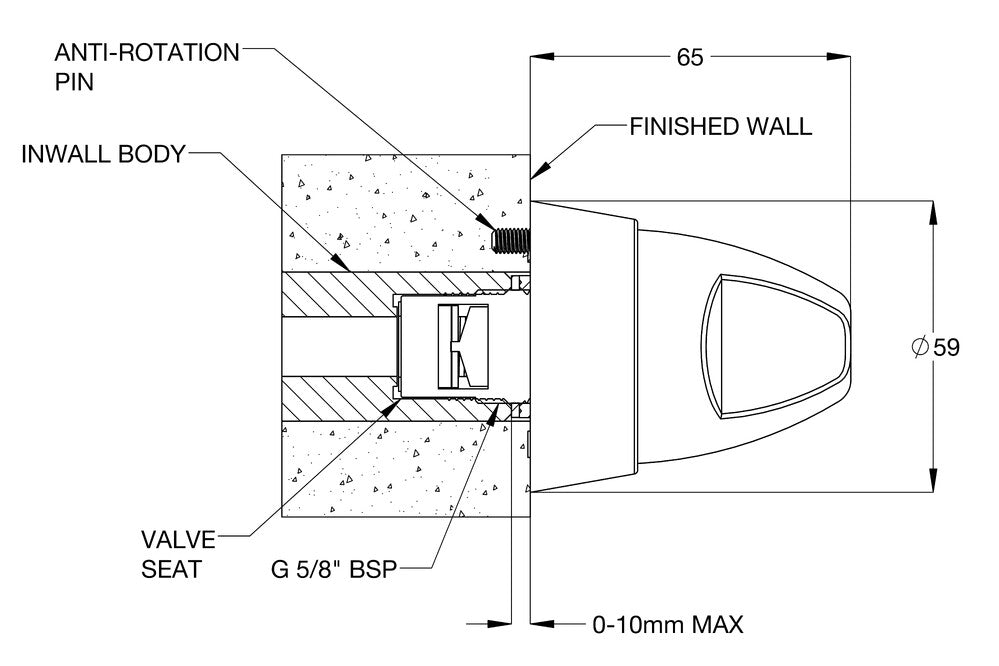 Safe-Cell® CP-BS Lead Safe™ Prison Ezy-Grip Wall Top Assembly Complete Cold C/D