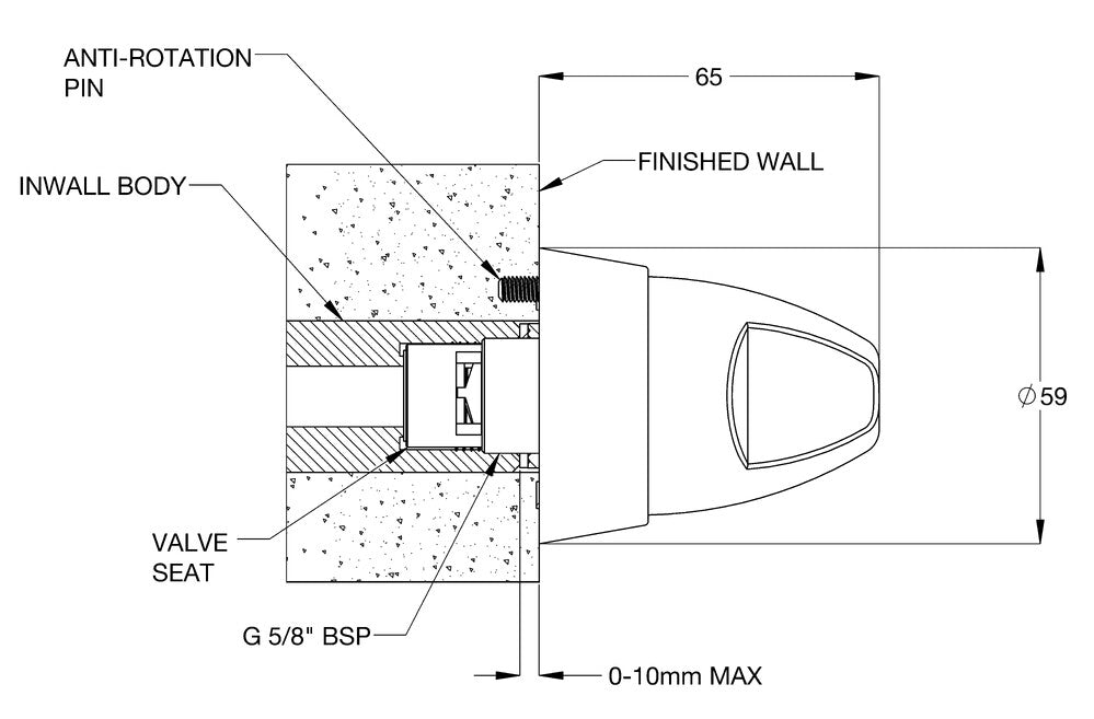 Safe-Cell® CP-BS Lead Safe™ Prison Ezy-Grip Wall Top Assembly Complete Hot C/D