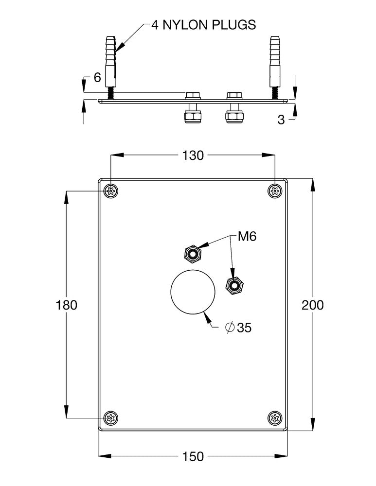 SS Face Plate For Wall Mounted Shower - 150 x 200 [MTO]