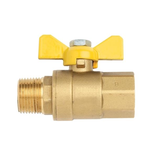 Ball Valve Gas Brass R1/2 M X Rc1/2 F T Handle