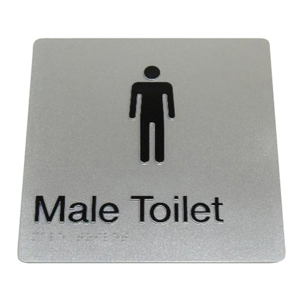 Male Toilet Braille Sign 235 X 180 X 3 Silver