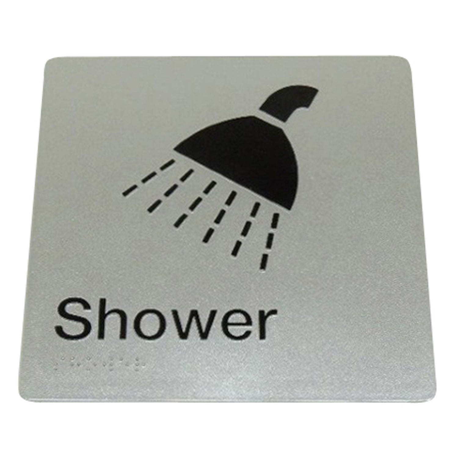 Shower Braille Sign 235 X 180 X 3 Silver