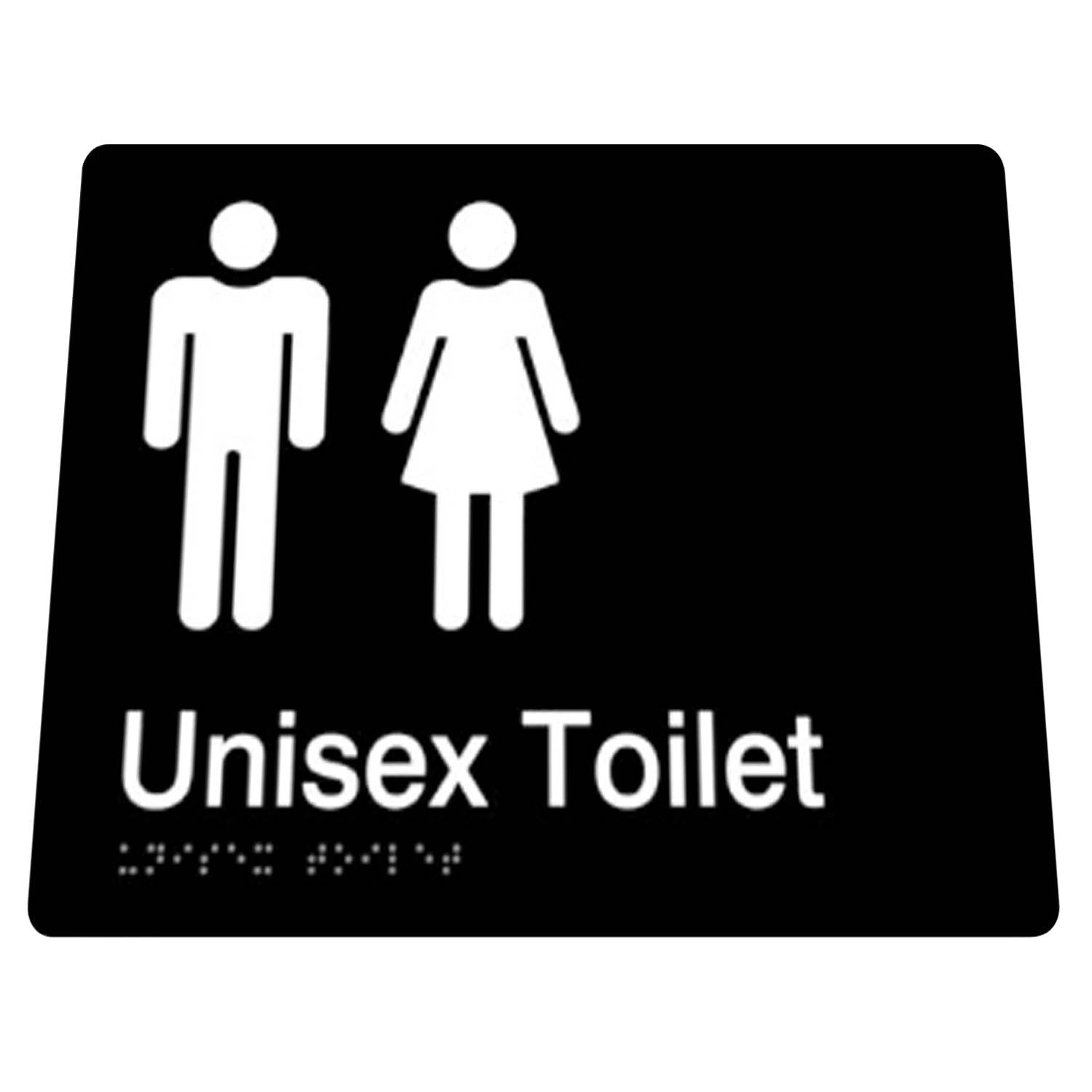 Unisex Toilet Braille Sign Black