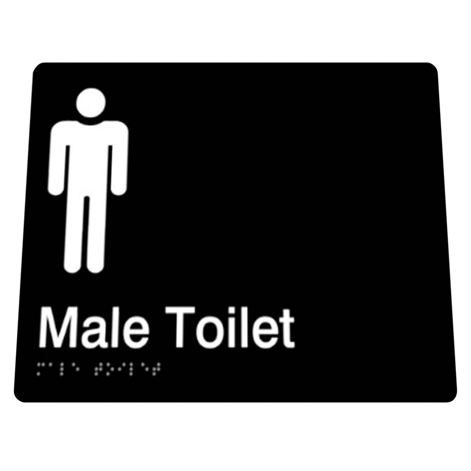 Male Toilet Braille Sign Black