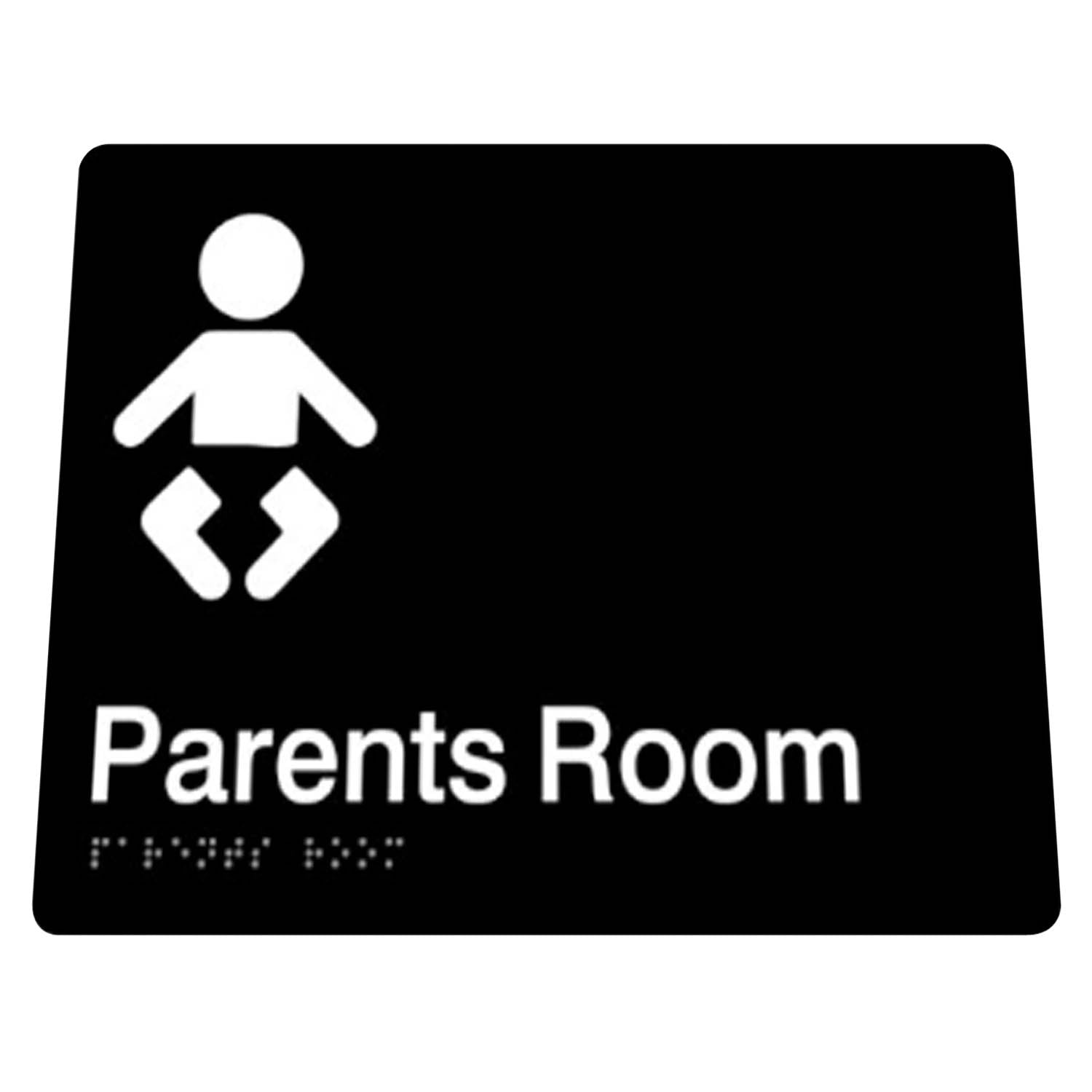 Parent Room Braille Sign 180mm x 180mm x 3mm Black