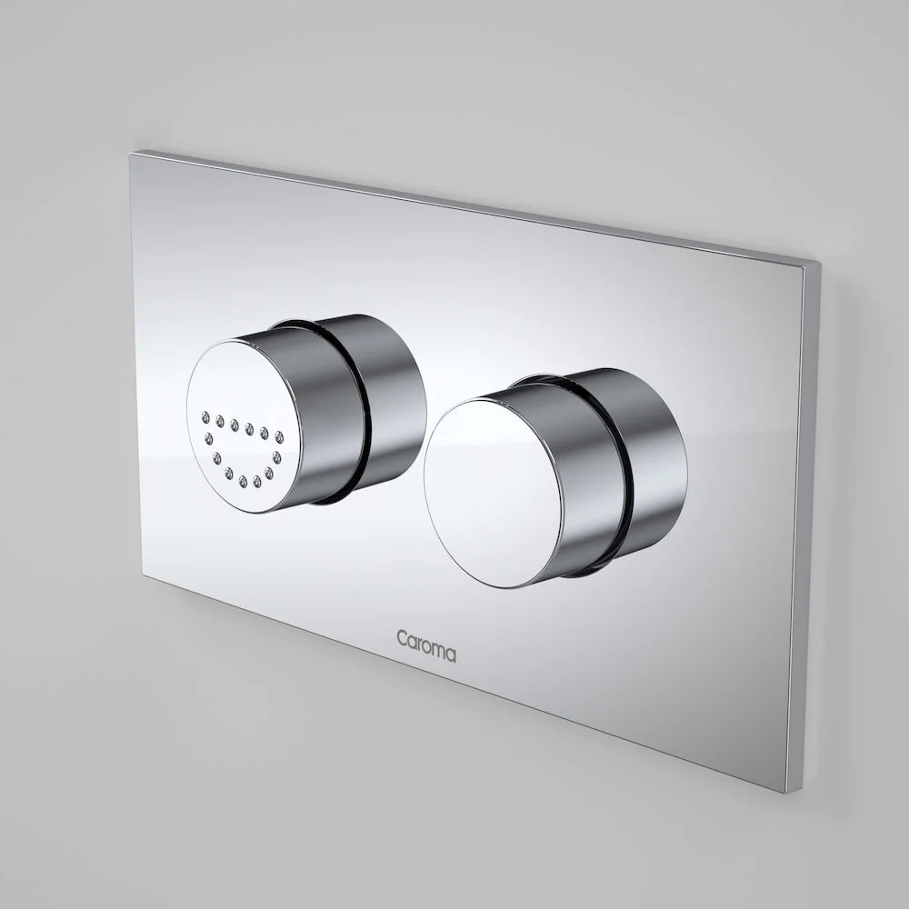 Invisi Series II® Round Dual Flush Plate & Raised Care Buttons (Plastic) Chrome