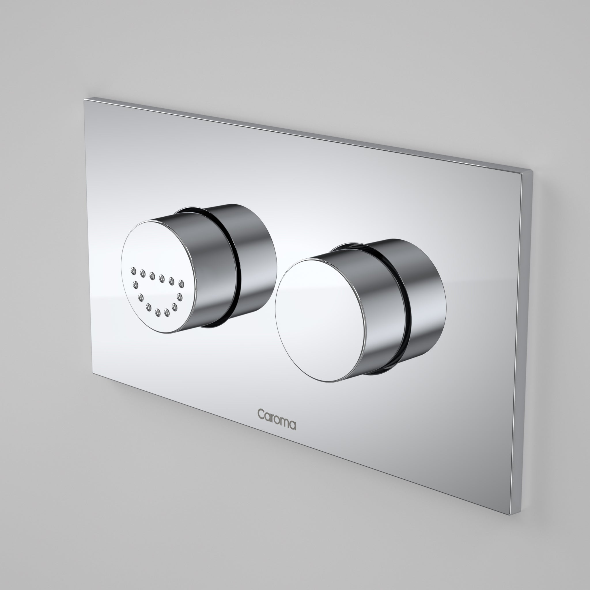Invisi Series II® Round Dual Flush Plate & Raised Care Buttons (Plastic/Metal) Chrome