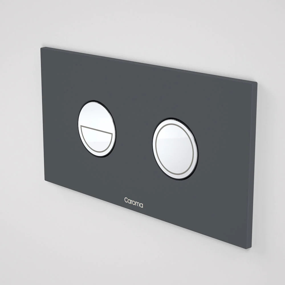 Invisi Series II® Round Dual Flush Plate & Buttons (Metal) Dark Grey