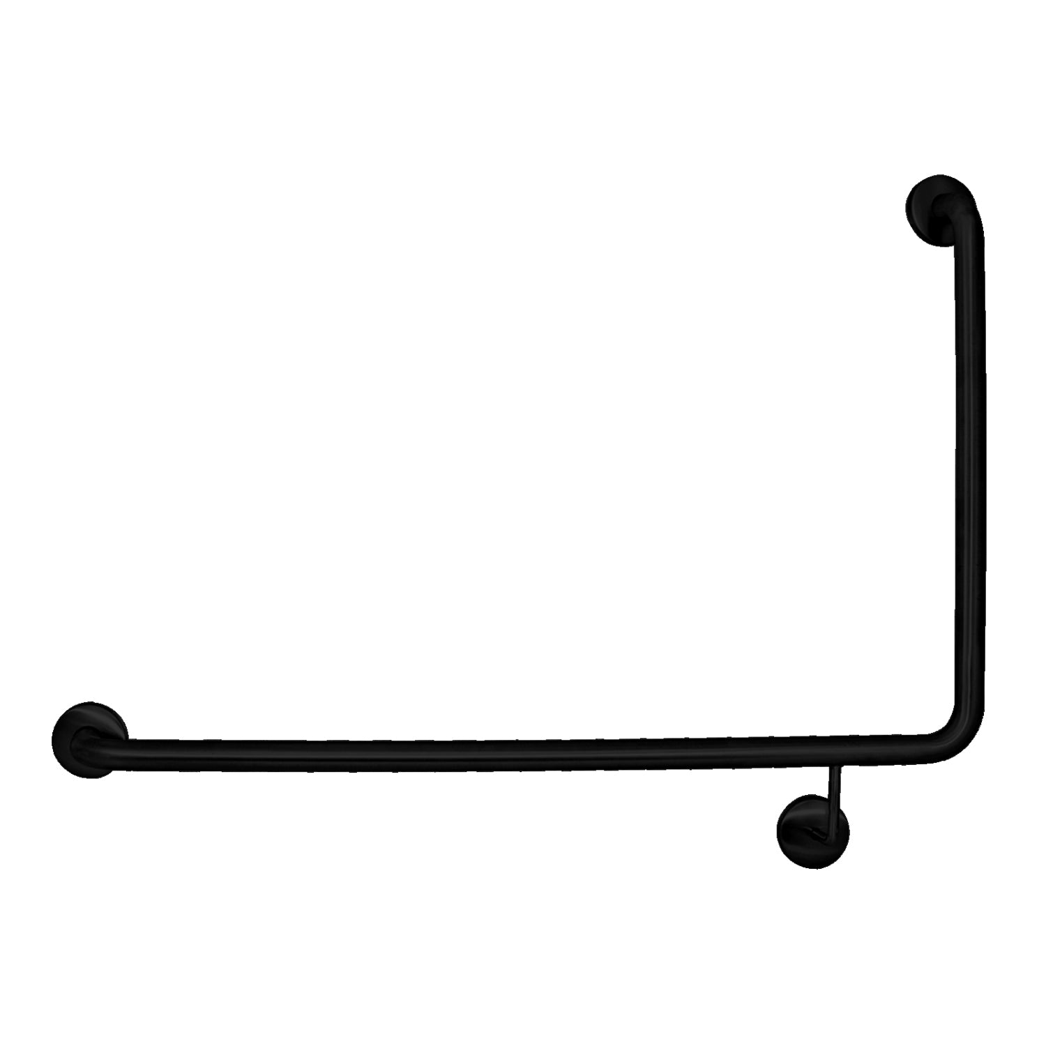 Toilet Grab Rail LH 800mm x 600mm Matte Black