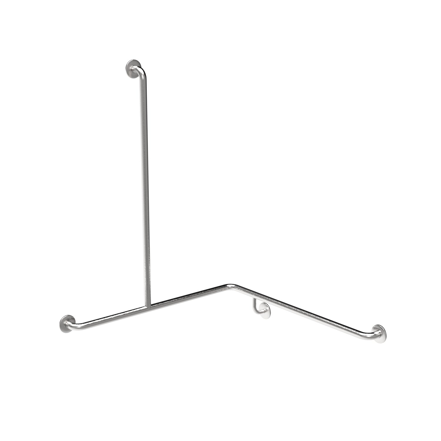 Shower Corner Grab Bar with Vertical Rail RH 900 x 900 x 1100