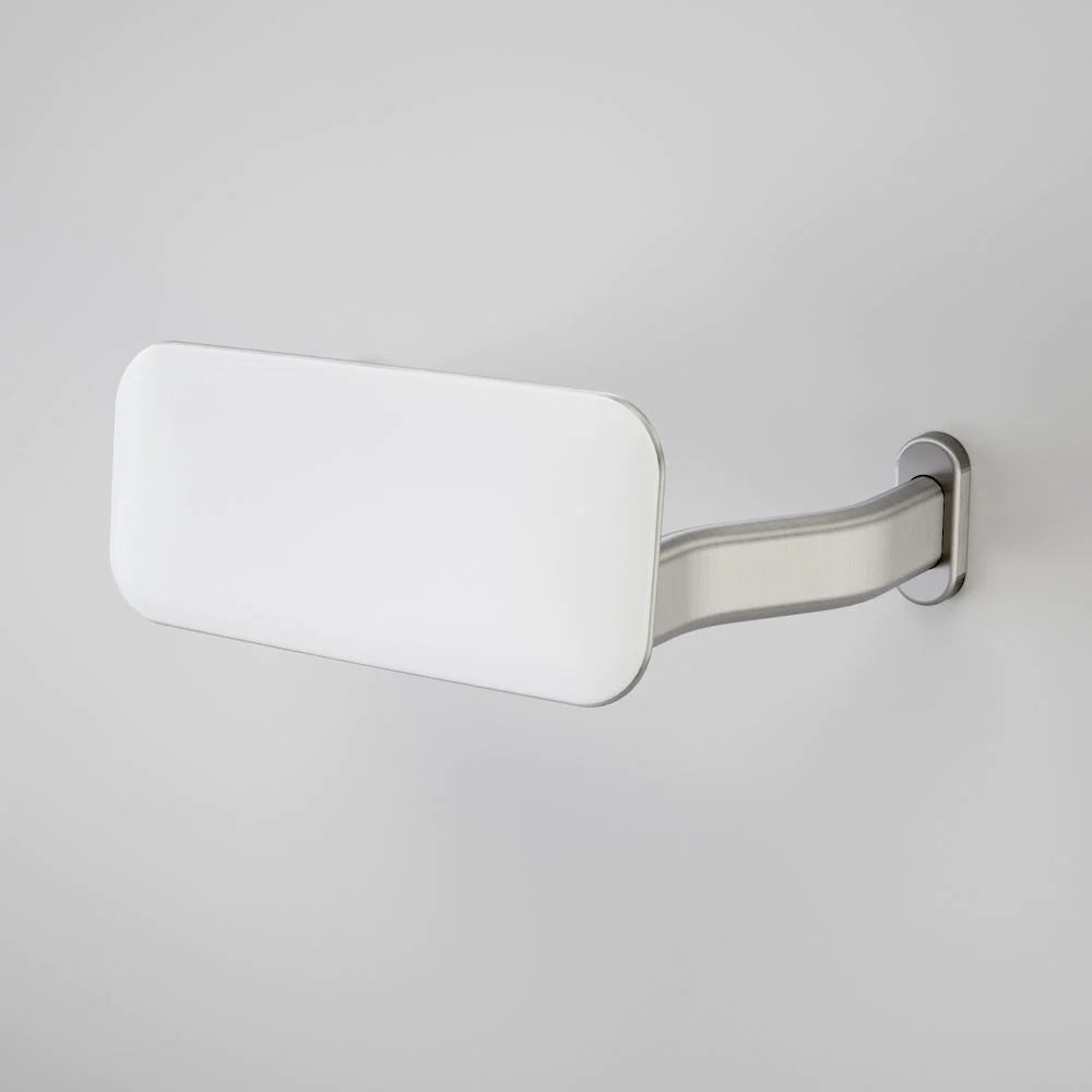 Caroma Backrest Curved Arm - Stainless Steel/White (with GermGard®)