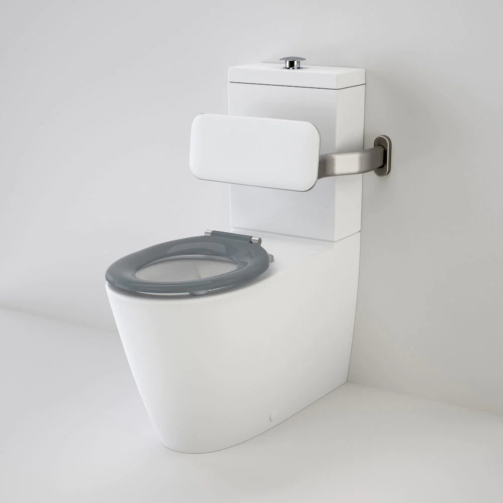 Care 800 Cleanflush® Wall Faced Suite with Backrest and Pedigree II Care Single Flap Seat - Anthracite Grey (with GermGard®)