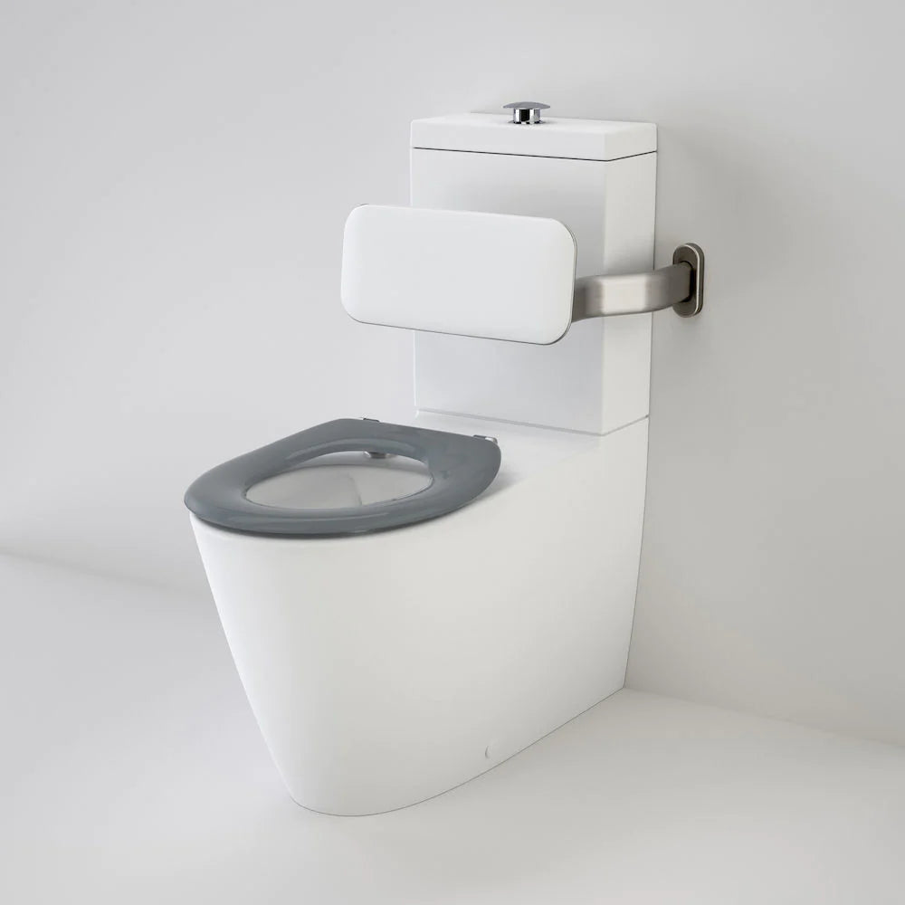 Care 800 Cleanflush® Wall Faced Suite with Backrest and Caravelle Care Single Flap Seat - Anthracite Grey (with GermGard®)