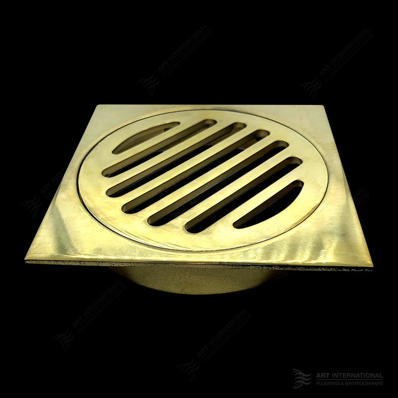 Brass Square Push In Floor Wastes