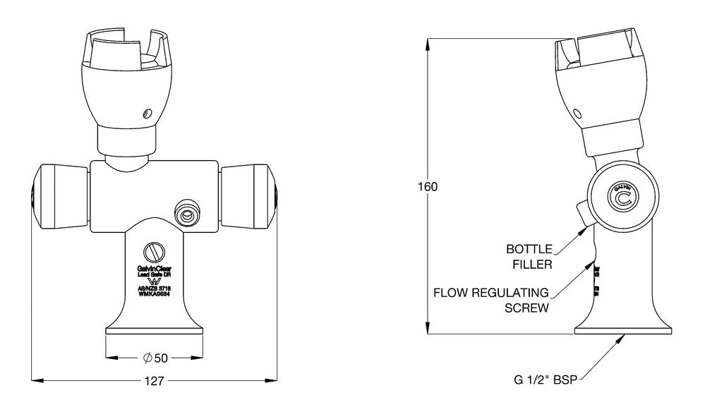 Ezy-Drink® CP Lead Safe™ 2 in 1 Bottle Filler & Bubbler - Hob Mount