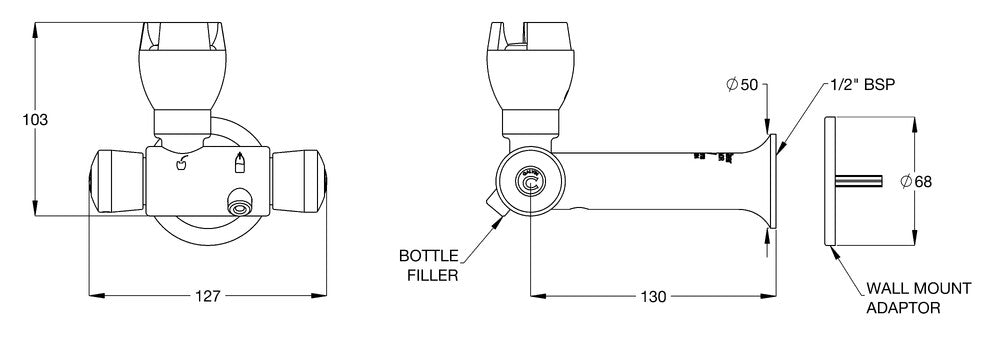 Ezy-Drink® CP Lead Safe™ 2 in 1 Bottle Filler & Bubbler - Wall Mount