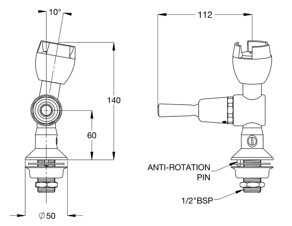 Ezy-Drink® CP Lead Safe™ Vertical Lever Action Drinking Bubbler Tap - MI (RH)