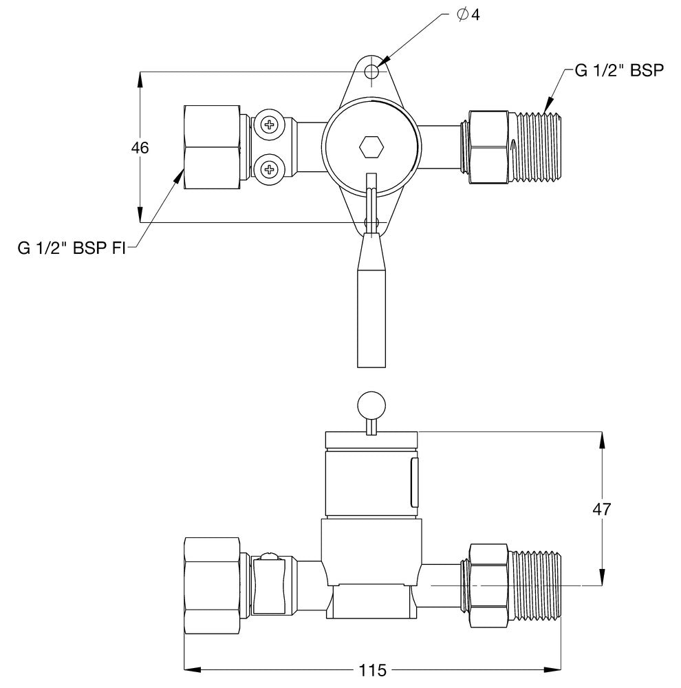 Nylon Solenoid Valve 6V DC with 15mm BSP Lead Safe™ BS Adaptors & 6mm Dia 2 Pin Plug