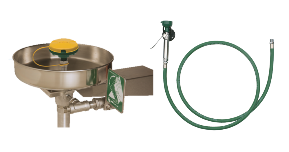 GalvinSafe® Eye/Face Wash, Wall Mtd, Hand Act, AXION® MSR Head, SS Bowl with Body Spray (HAWS)