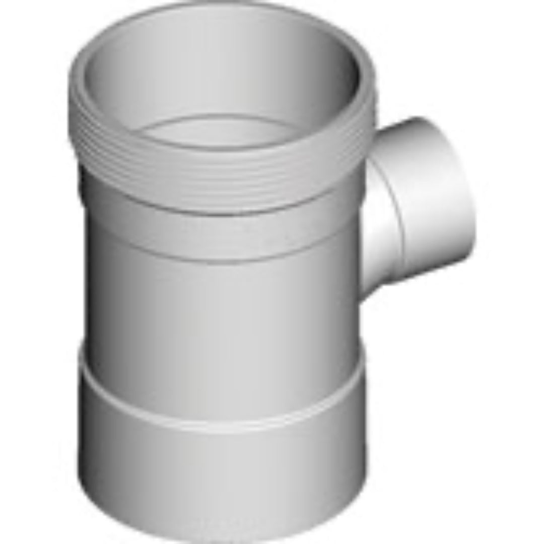 A white, female DWV junction fitting designed for reducing the diameter of a PVC pipe by 88 degrees.