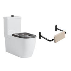 NDIS Disabled Back to Wall Rimless Toilet - 200kg Rated with Grey Seat