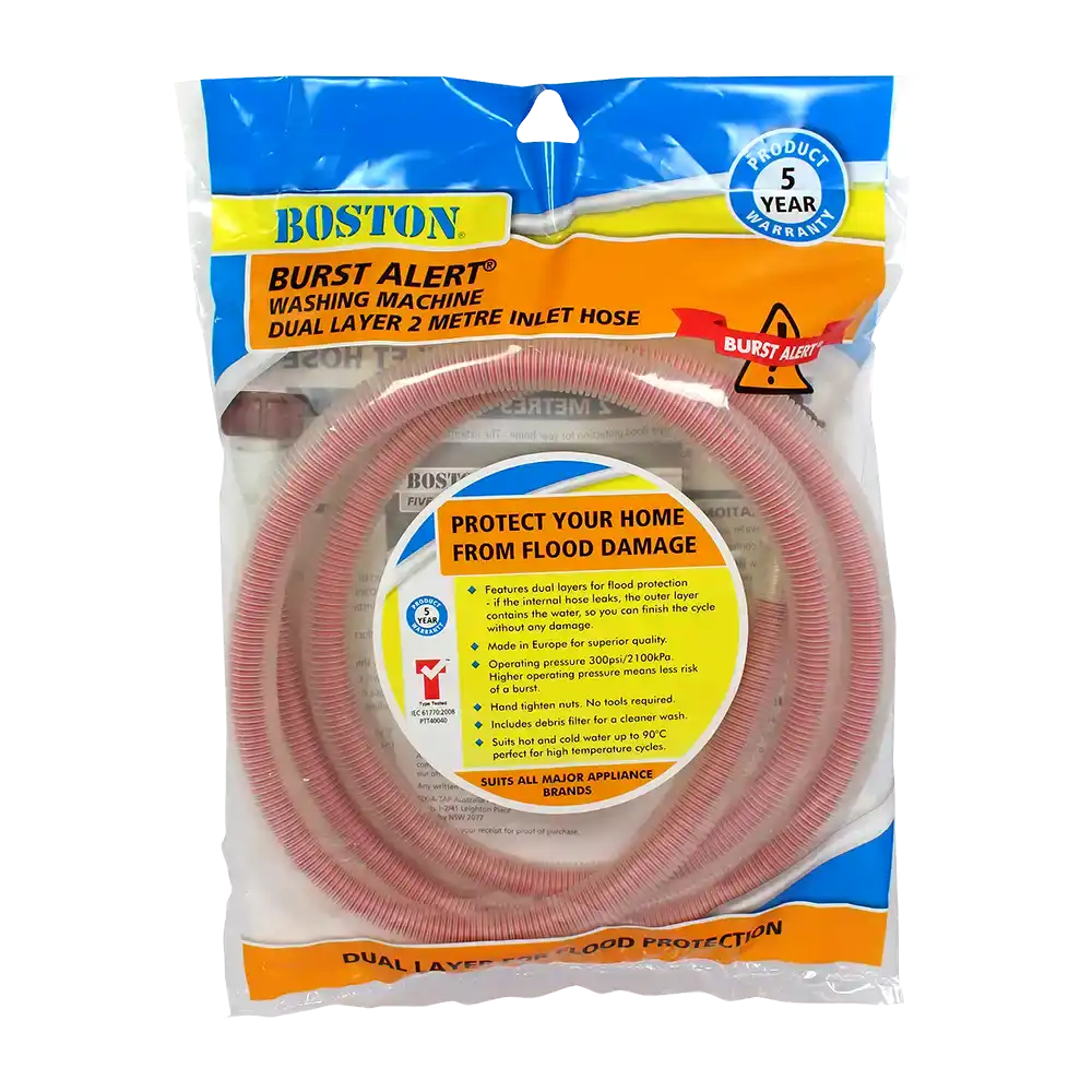Burst Alert Washing Machine & Dishwasher Inlet Hose 2m