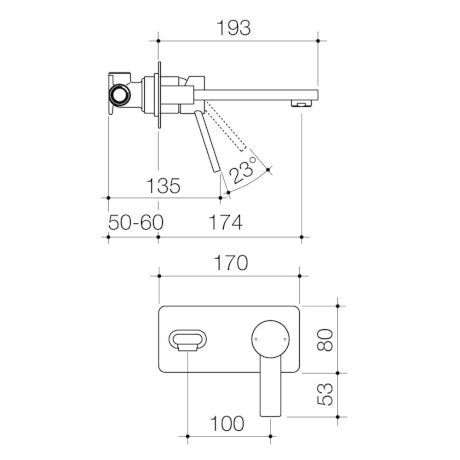 Villa Wall Basin/Bath Mixer