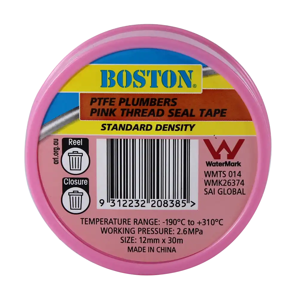 Standard Density Pink Thread Seal Tape 12mm x 30m