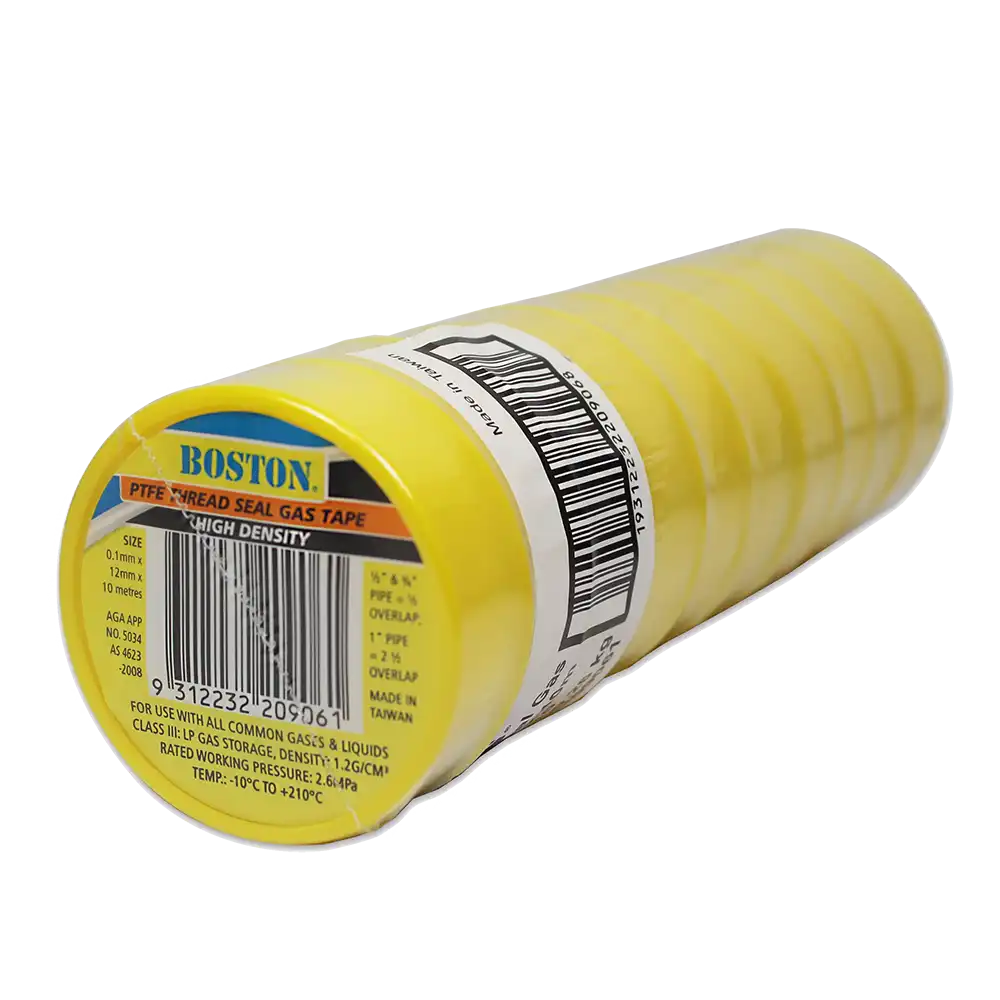 High Density Yellow Gas Thread Seal Tape 12mm x 10m