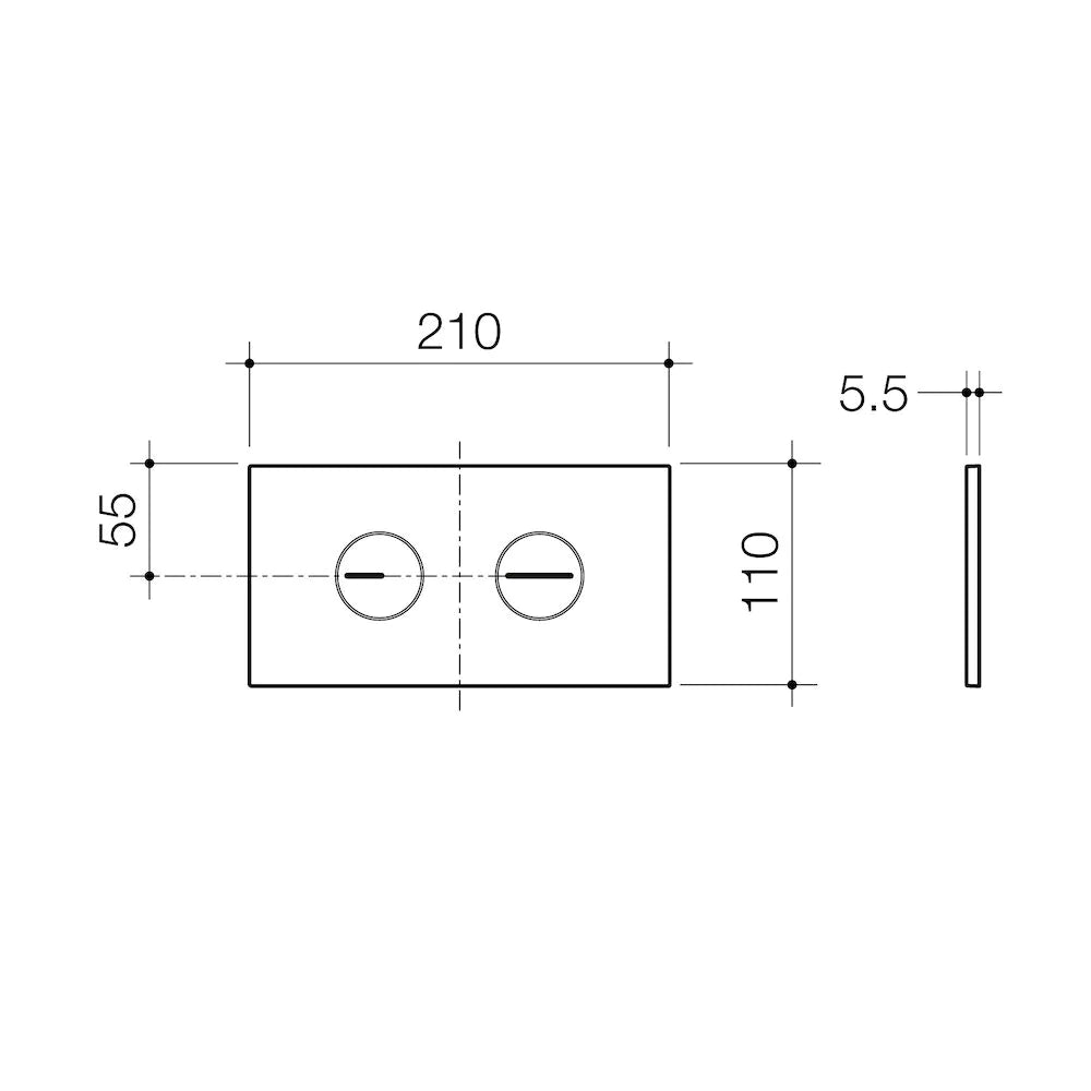 Invisi Series II® Round Dual Flush Plate & Buttons (Plastic) Black