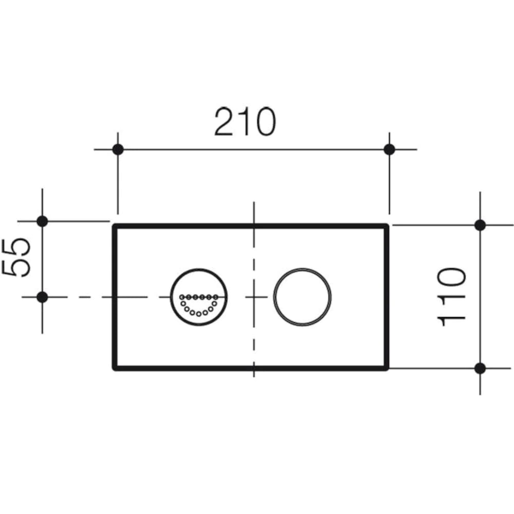 Invisi Series II® Round Dual Flush Plate & Raised Care Buttons (Plastic) Satin