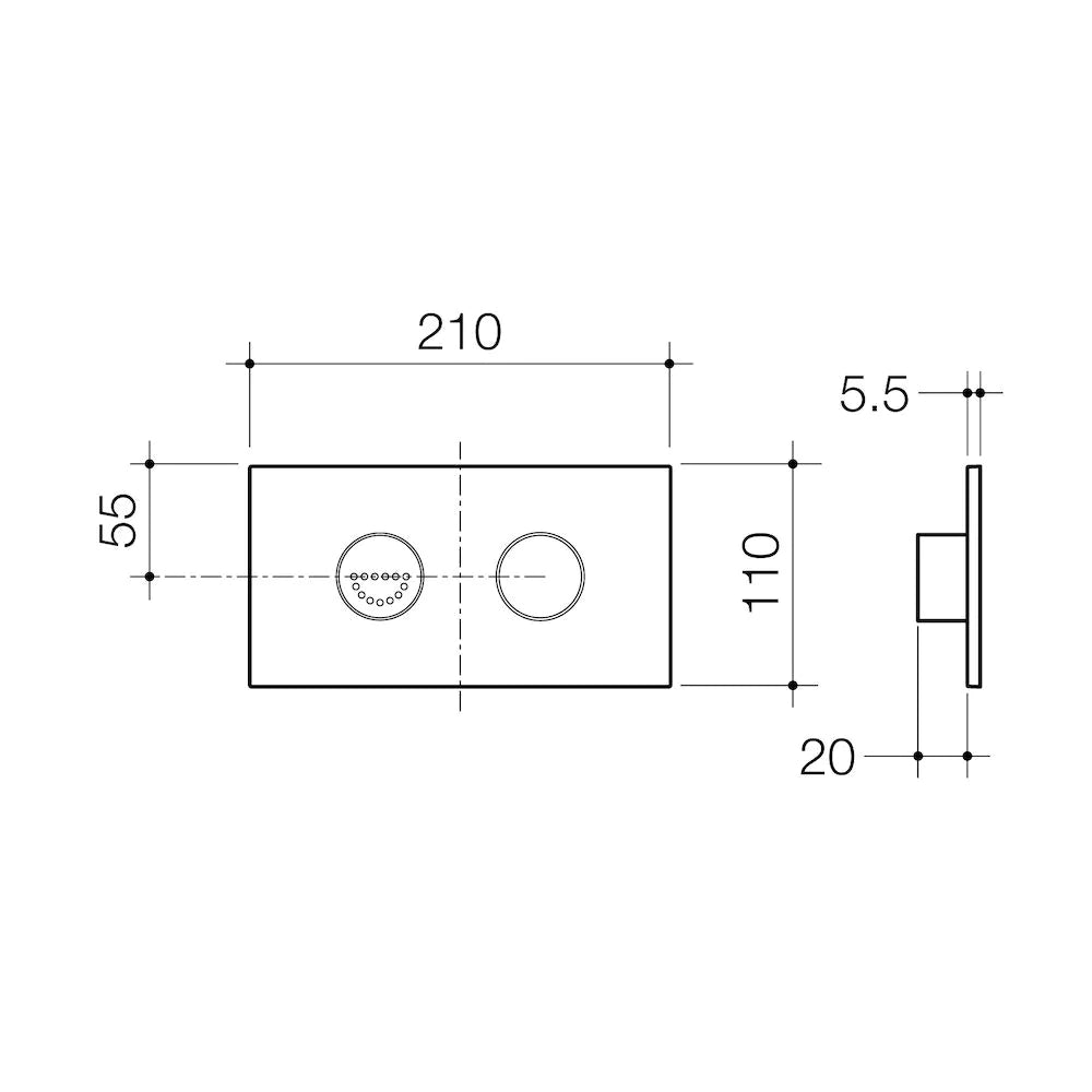 Invisi Series II® Round Dual Flush Plate & Raised Care Buttons (Plastic) Morning Glow