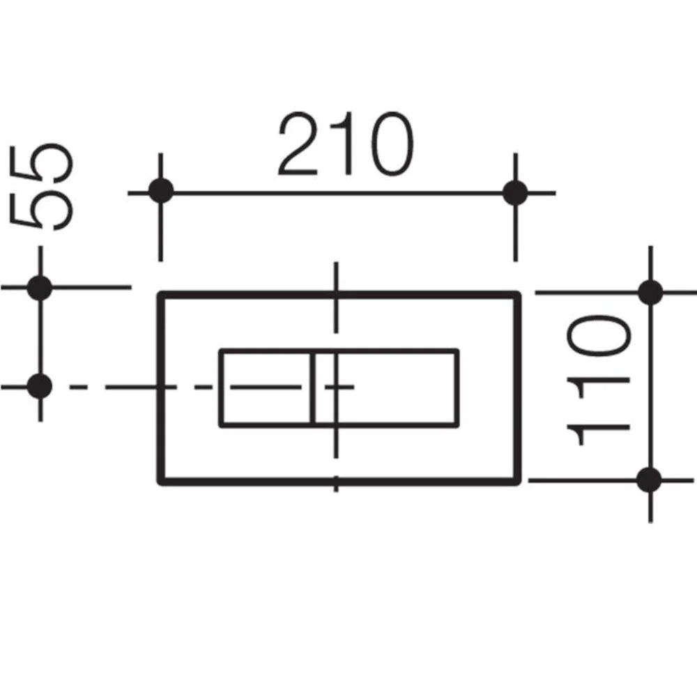 Invisi Series II® Rectangle Dual Flush Plate & Buttons (Metal) Satin