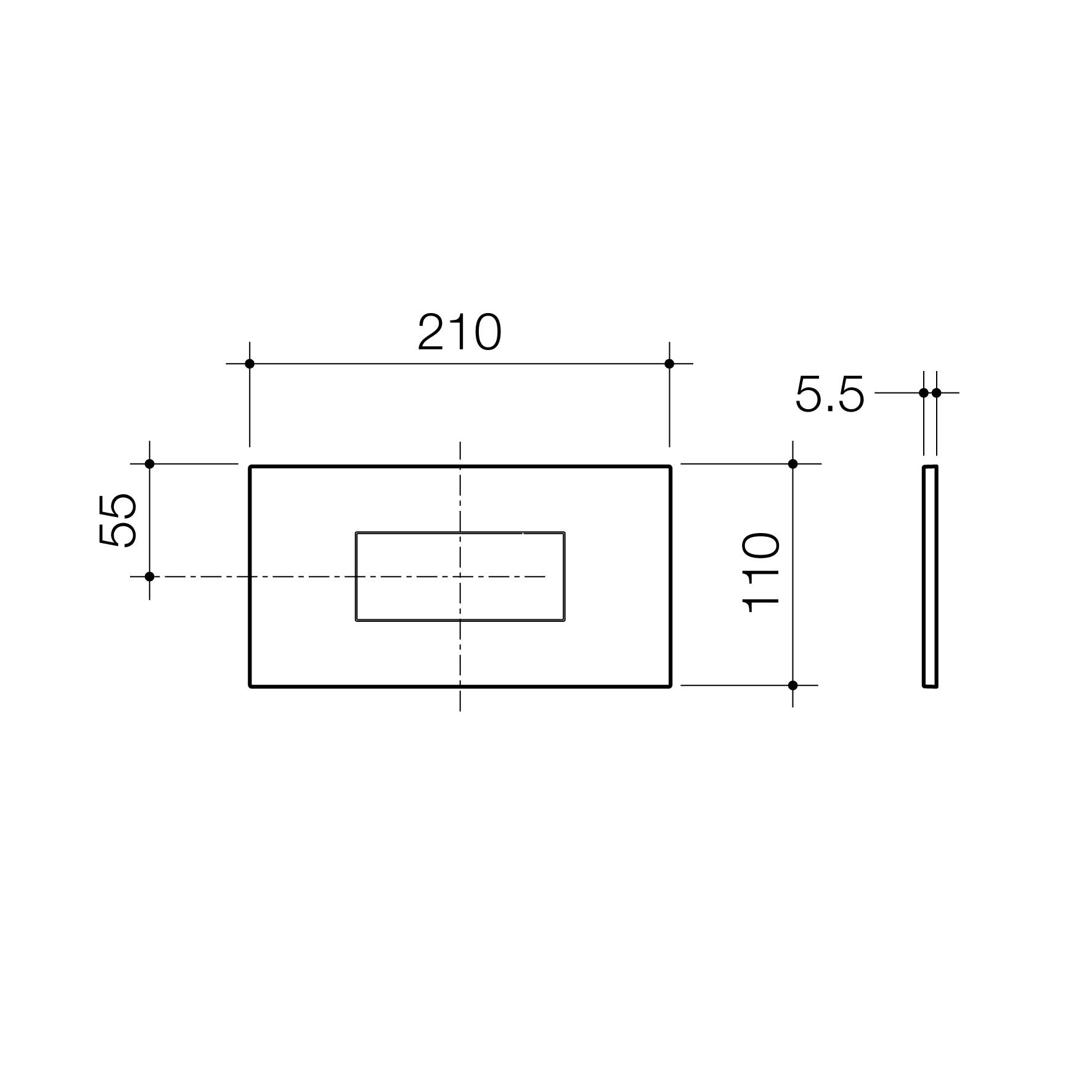 Invisi Series II® Rectangle Metal Single Flush Plate and Buttons - Satin