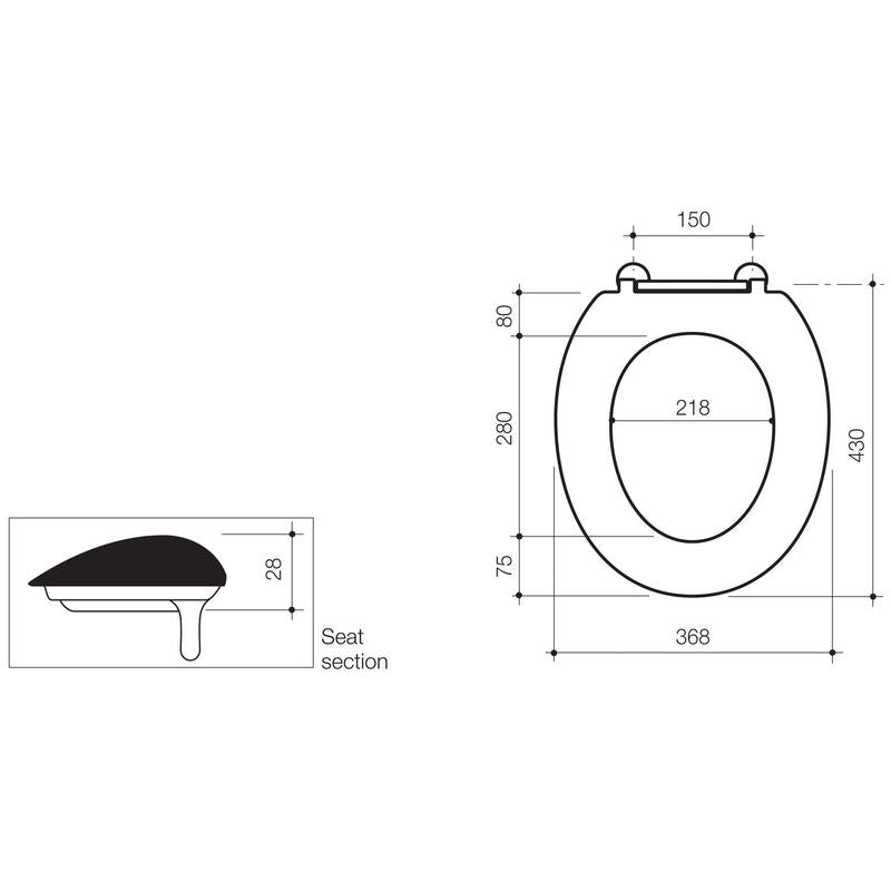 Caravelle Care Single Flap Toilet Seat White with GermGard®