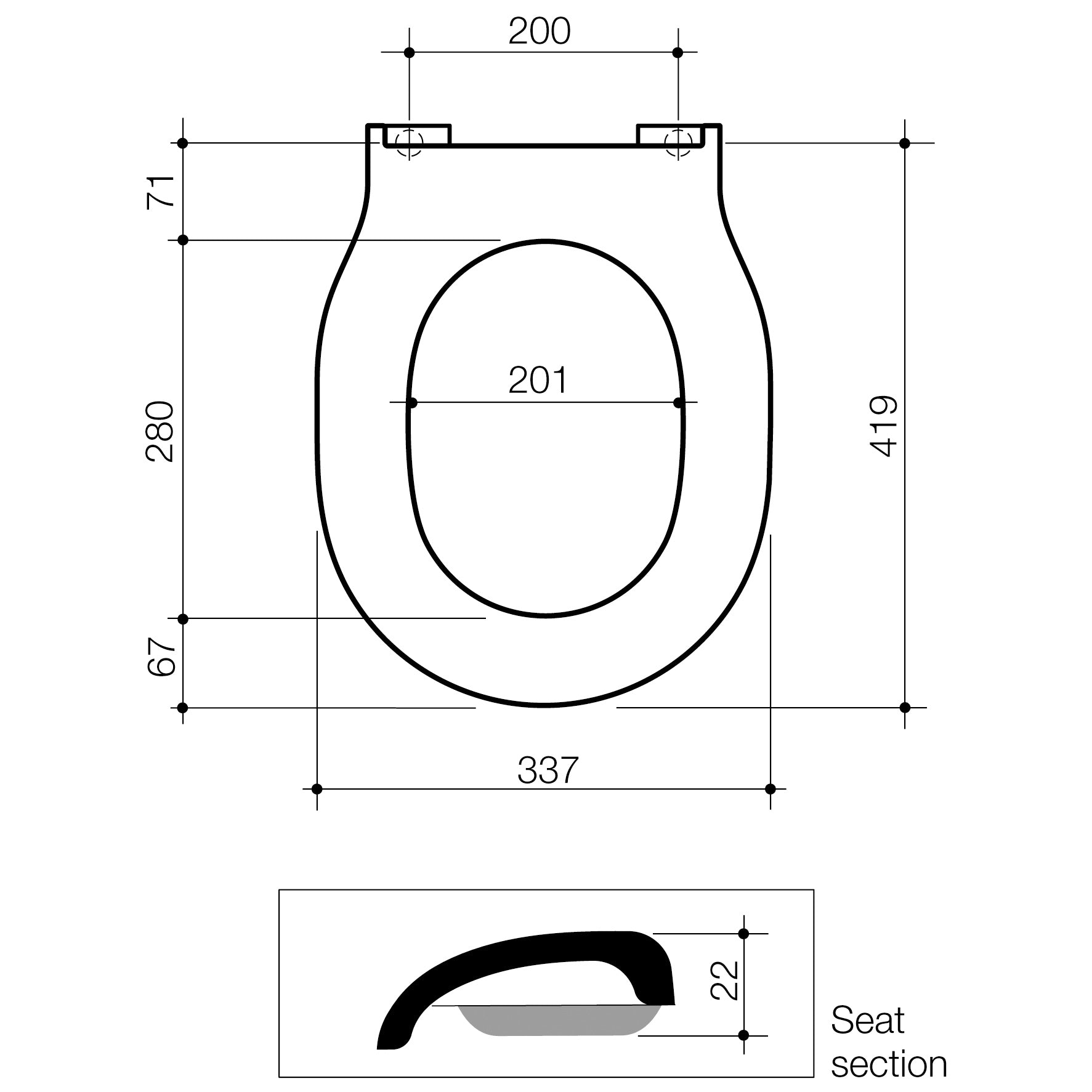 Opal II Single Flap Seat White