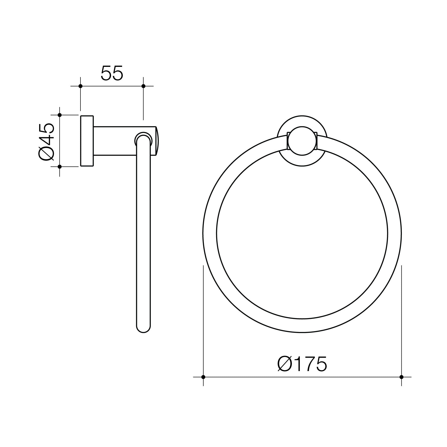 Cosmo Metal Towel Ring Black