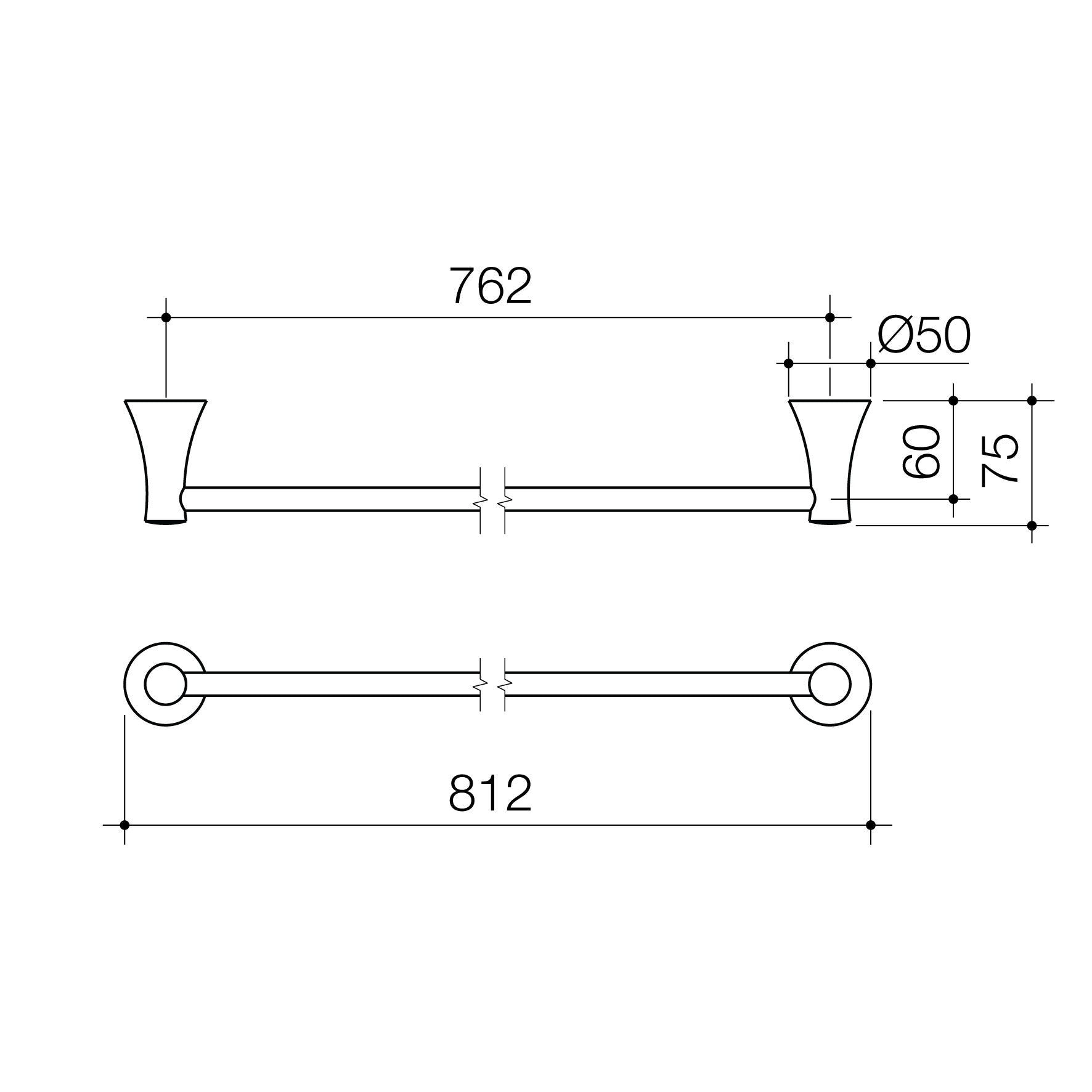 Elegance Single Towel Rail