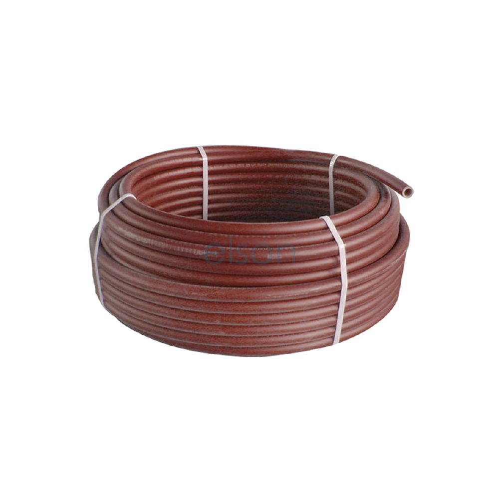 Red PEX Coil on a white background