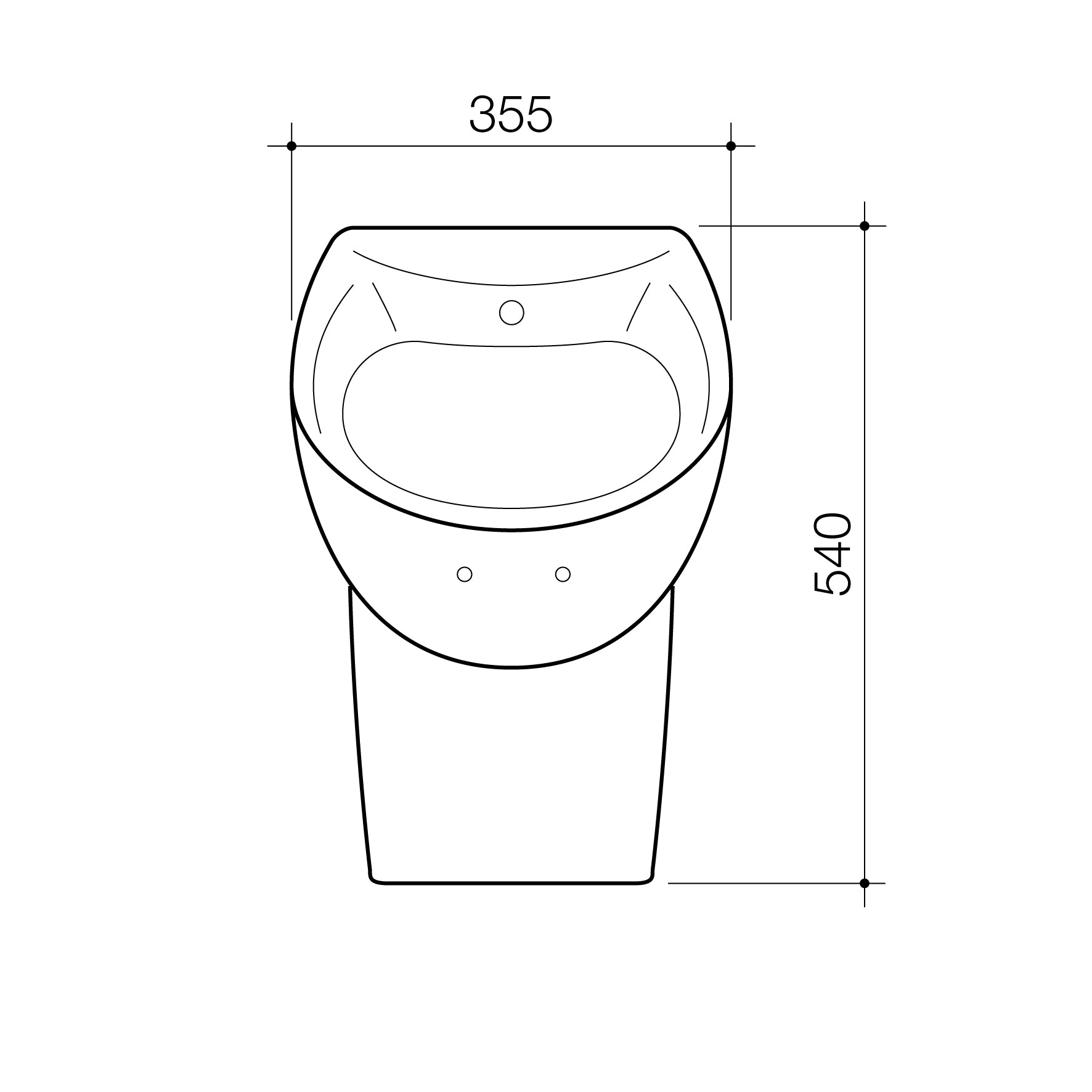 Leda Back Inlet Urinal
